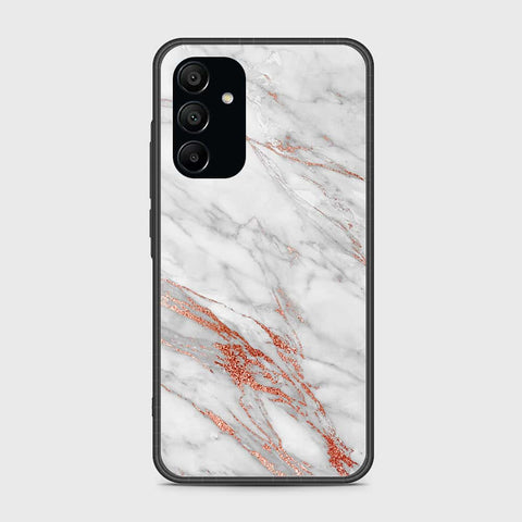 Samsung Galaxy A15 4G Cover- White Marble Series - HQ Ultra Shine Premium Infinity Glass Soft Silicon Borders Case