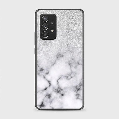 Samsung Galaxy A52s 5G Cover - White Marble Series - HQ Ultra Shine Premium Infinity Glass Soft Silicon Borders Case