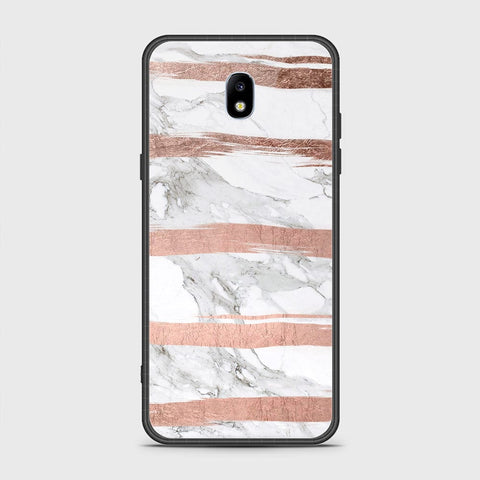 Samsung Galaxy J7 Pro / J7 2017 / J730 Cover - White Marble Series - HQ Ultra Shine Premium Infinity Glass Soft Silicon Borders Case