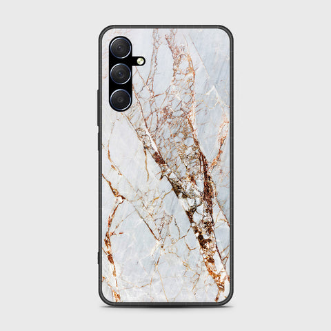 Samsung Galaxy M54 Cover- White Marble Series - HQ Ultra Shine Premium Infinity Glass Soft Silicon Borders Case