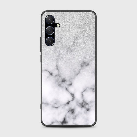 Samsung Galaxy M54 Cover- White Marble Series - HQ Ultra Shine Premium Infinity Glass Soft Silicon Borders Case