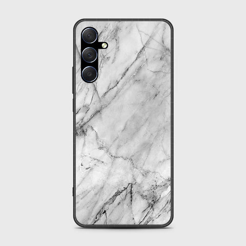 Samsung Galaxy M54 Cover- White Marble Series - HQ Ultra Shine Premium Infinity Glass Soft Silicon Borders Case