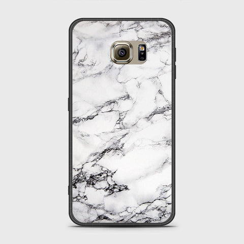 Samsung Galaxy S6 Cover- White Marble Series - HQ Ultra Shine Premium Infinity Glass Soft Silicon Borders Case