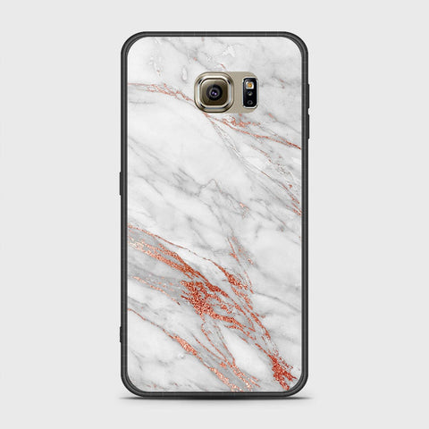 Samsung Galaxy S6 Cover- White Marble Series - HQ Ultra Shine Premium Infinity Glass Soft Silicon Borders Case