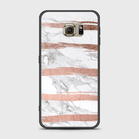 Samsung Galaxy S6 Cover- White Marble Series - HQ Ultra Shine Premium Infinity Glass Soft Silicon Borders Case