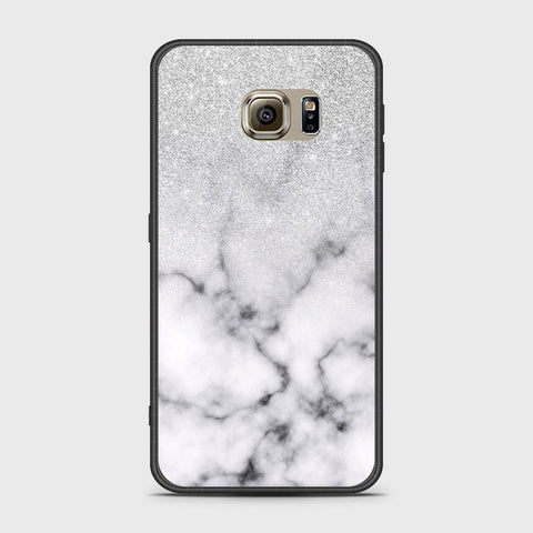 Samsung Galaxy S6 Cover- White Marble Series - HQ Ultra Shine Premium Infinity Glass Soft Silicon Borders Case