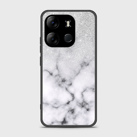 Tecno Pop 7 Pro Cover- White Marble Series - HQ Ultra Shine Premium Infinity Glass Soft Silicon Borders Case