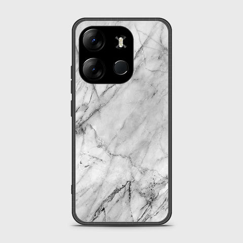 Tecno Pop 7 Pro Cover- White Marble Series - HQ Ultra Shine Premium Infinity Glass Soft Silicon Borders Case
