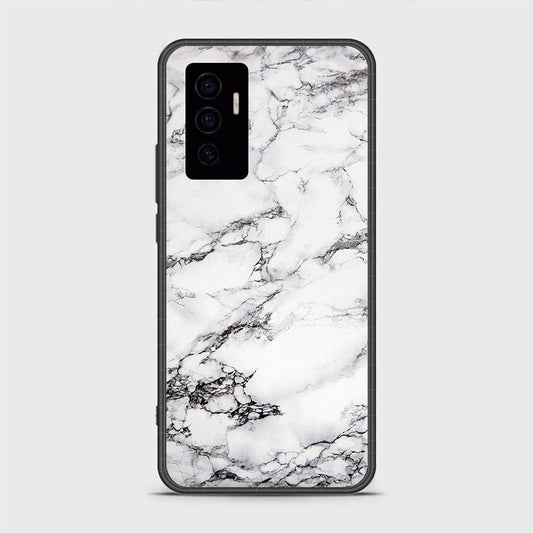 Vivo V23e Cover- White Marble Series - HQ Ultra Shine Premium Infinity Glass Soft Silicon Borders Case