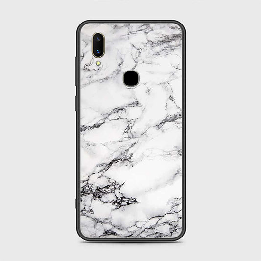 Vivo V11i Cover- White Marble Series - HQ Ultra Shine Premium Infinity Glass Soft Silicon Borders Case