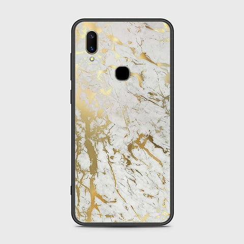 Vivo V11i Cover- White Marble Series - HQ Ultra Shine Premium Infinity Glass Soft Silicon Borders Case