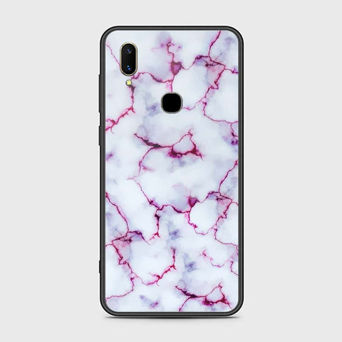 Vivo V11i Cover- White Marble Series - HQ Ultra Shine Premium Infinity Glass Soft Silicon Borders Case
