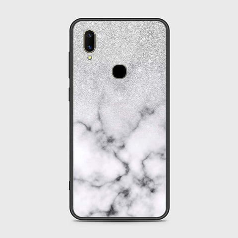 Vivo V11i Cover- White Marble Series - HQ Ultra Shine Premium Infinity Glass Soft Silicon Borders Case