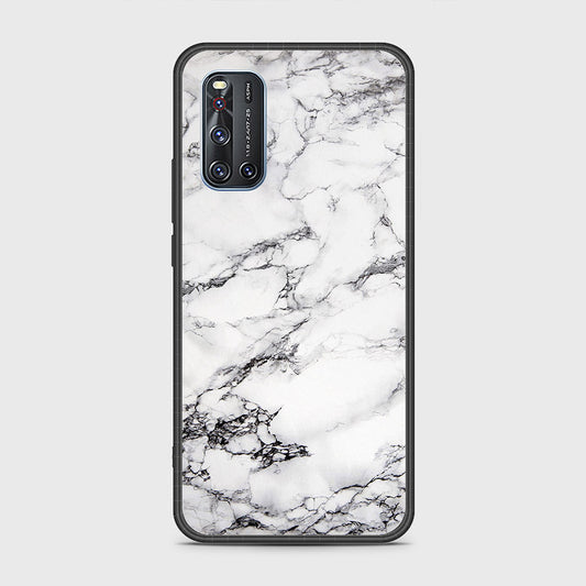 Vivo V19 Cover- White Marble Series - HQ Ultra Shine Premium Infinity Glass Soft Silicon Borders Case