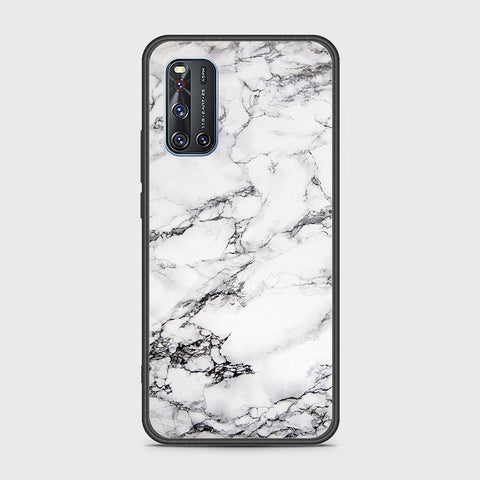 Vivo V19 Cover- White Marble Series - HQ Ultra Shine Premium Infinity Glass Soft Silicon Borders Case