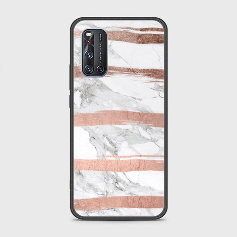 Vivo V19 Cover- White Marble Series - HQ Ultra Shine Premium Infinity Glass Soft Silicon Borders Case