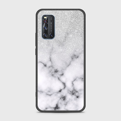 Vivo V19 Cover- White Marble Series - HQ Ultra Shine Premium Infinity Glass Soft Silicon Borders Case