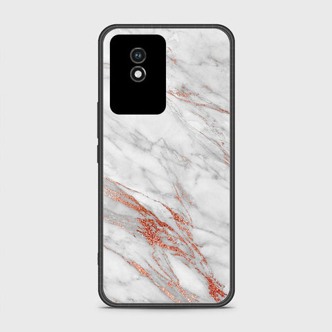 Vivo Y02 Cover- White Marble Series - HQ Ultra Shine Premium Infinity Glass Soft Silicon Borders Case