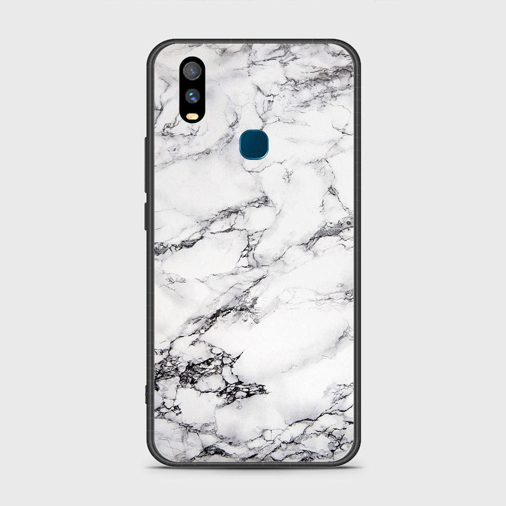 Vivo Y11 2019 Cover- White Marble Series - HQ Ultra Shine Premium Infinity Glass Soft Silicon Borders Case