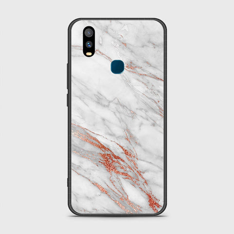 Vivo Y11 2019 Cover- White Marble Series - HQ Ultra Shine Premium Infinity Glass Soft Silicon Borders Case