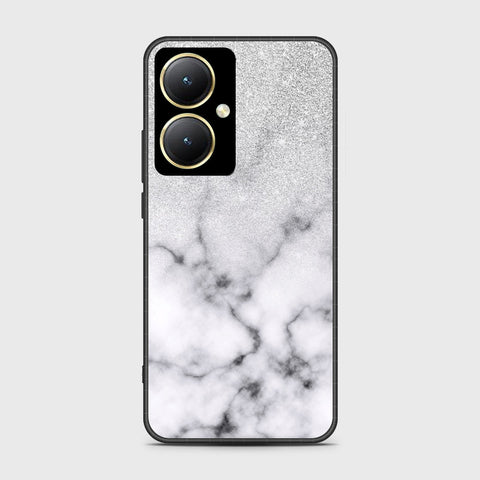 Vivo Y35m Plus Cover- White Marble Series - HQ Ultra Shine Premium Infinity Glass Soft Silicon Borders Case