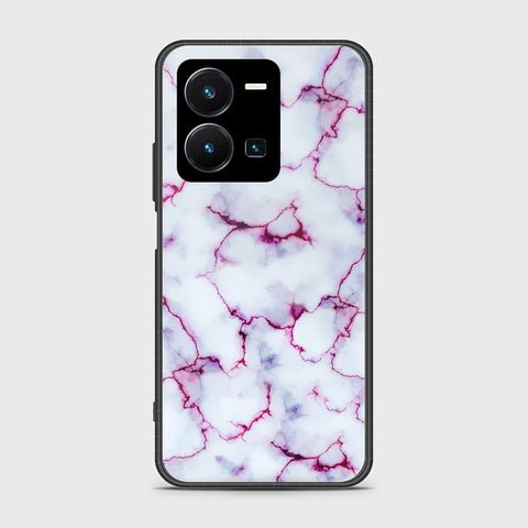 Vivo Y35 4G Cover- White Marble Series - HQ Ultra Shine Premium Infinity Glass Soft Silicon Borders Case