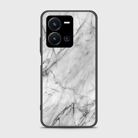 Vivo Y35 4G Cover- White Marble Series - HQ Ultra Shine Premium Infinity Glass Soft Silicon Borders Case