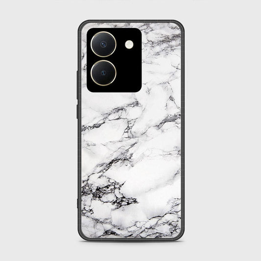 Vivo Y36 4G Cover- White Marble Series - HQ Ultra Shine Premium Infinity Glass Soft Silicon Borders Case