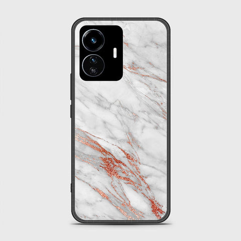 Vivo Y77 5G Cover - White Marble Series - HQ Ultra Shine Premium Infinity Glass Soft Silicon Borders Case