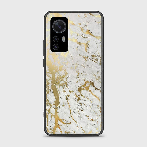 Xiaomi 12 Cover- White Marble Series - HQ Ultra Shine Premium Infinity Glass Soft Silicon Borders Case