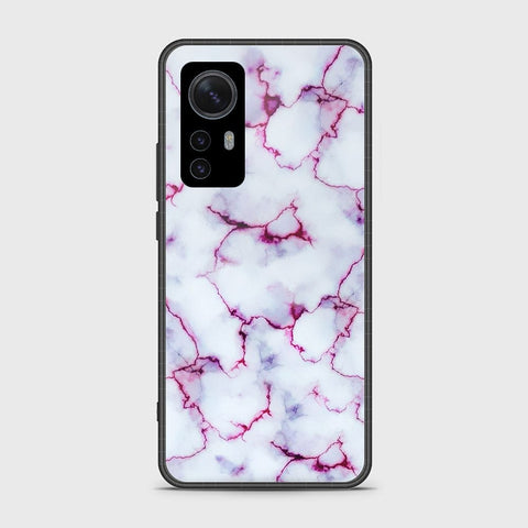 Xiaomi 12 Cover- White Marble Series - HQ Ultra Shine Premium Infinity Glass Soft Silicon Borders Case