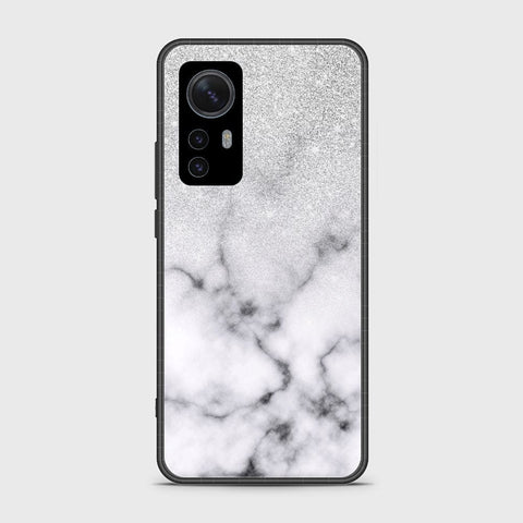 Xiaomi 12 Cover- White Marble Series - HQ Ultra Shine Premium Infinity Glass Soft Silicon Borders Case