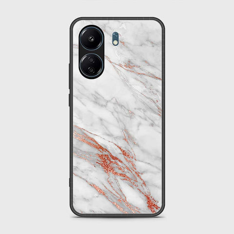 Xiaomi Redmi 13C Cover- White Marble Series - HQ Ultra Shine Premium Infinity Glass Soft Silicon Borders Case