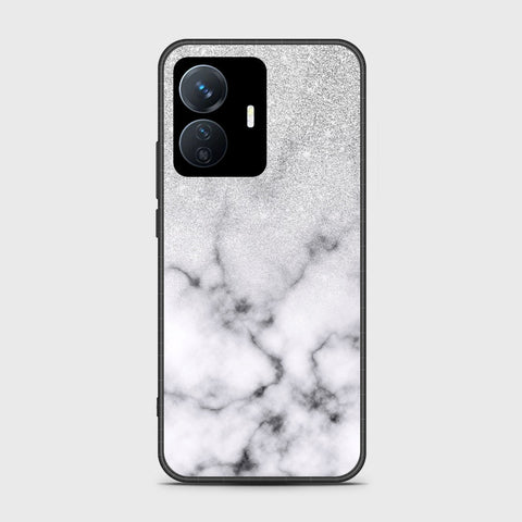 Vivo Y77e Cover- White Marble Series - HQ Ultra Shine Premium Infinity Glass Soft Silicon Borders Case