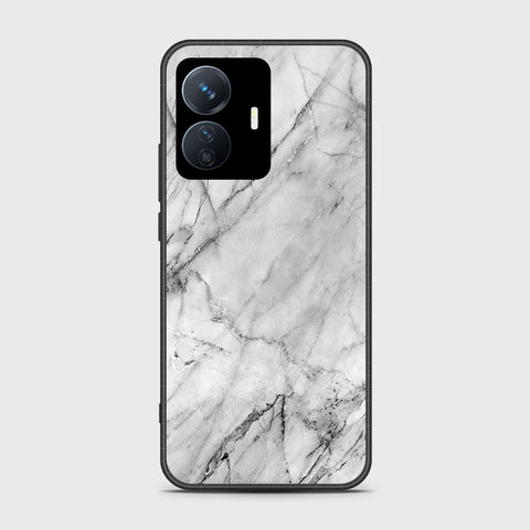 Vivo Y77e Cover- White Marble Series - HQ Ultra Shine Premium Infinity Glass Soft Silicon Borders Case