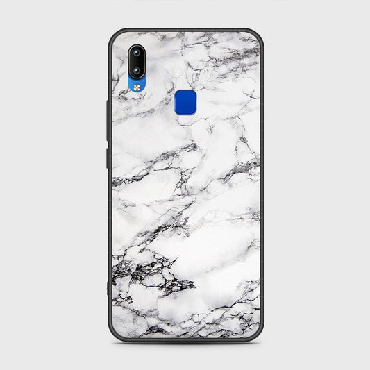 Vivo Y91i Cover- White Marble Series - HQ Ultra Shine Premium Infinity Glass Soft Silicon Borders Case