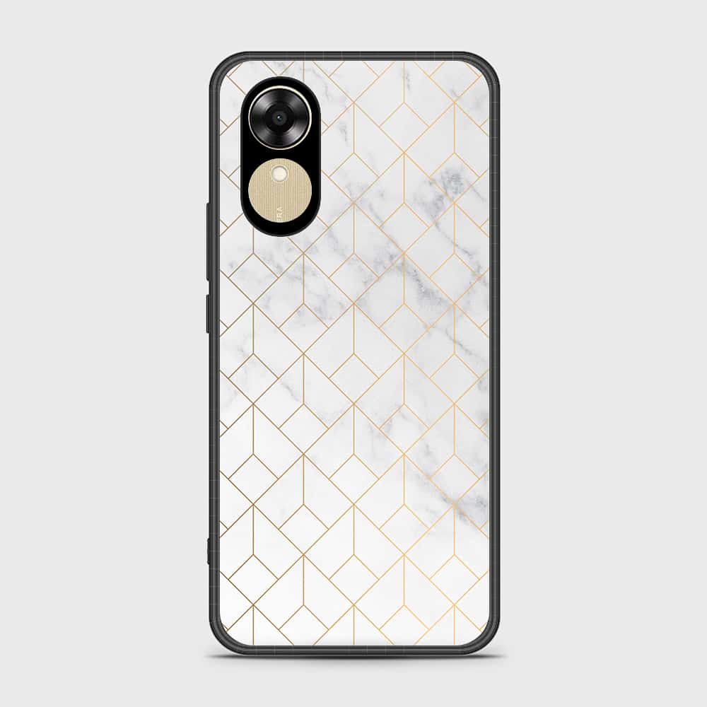 Oppo A17k Cover- White Marble Series 2 - HQ Ultra Shine Premium Infinity Glass Soft Silicon Borders Case