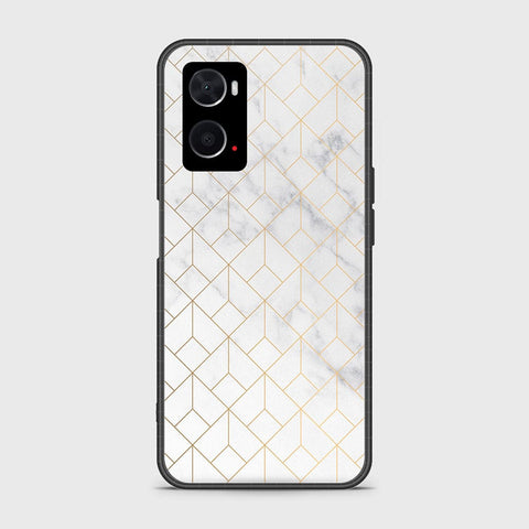 Oppo A76 Cover- White Marble Series 2 - HQ Ultra Shine Premium Infinity Glass Soft Silicon Borders Case