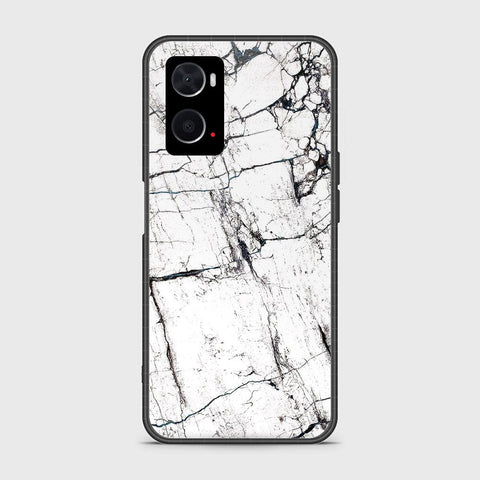 Oppo A76 Cover- White Marble Series 2 - HQ Ultra Shine Premium Infinity Glass Soft Silicon Borders Case