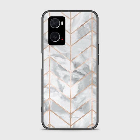 Oppo A76 Cover- White Marble Series 2 - HQ Ultra Shine Premium Infinity Glass Soft Silicon Borders Case