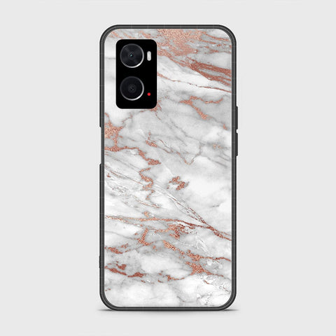 Oppo A76 Cover- White Marble Series 2 - HQ Ultra Shine Premium Infinity Glass Soft Silicon Borders Case