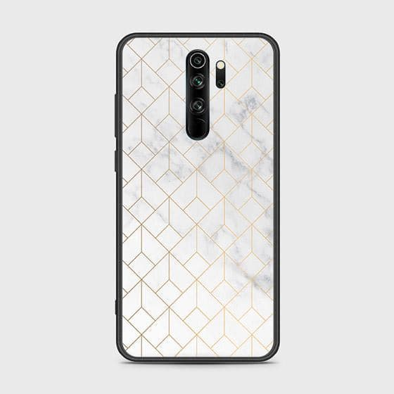 Xiaomi Redmi Note 8 Pro Cover - White Marble Series 2 - HQ Ultra Shine Premium Infinity Glass Soft Silicon Borders Case