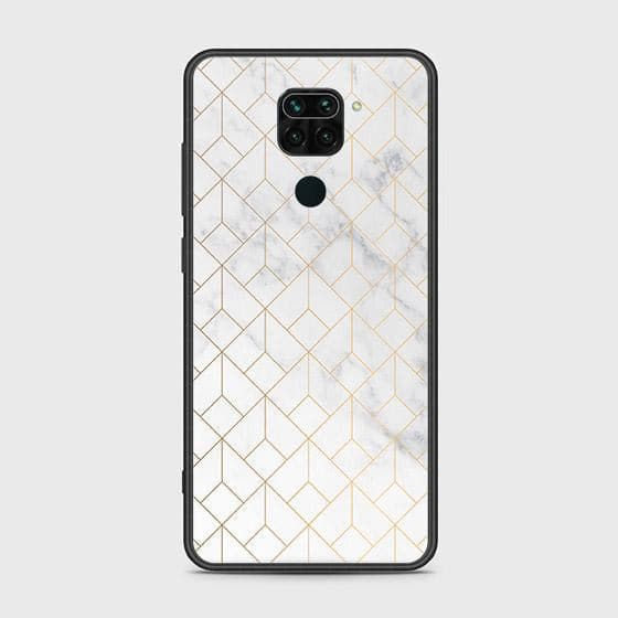 Xiaomi Redmi Note 9 Cover - White Marble Series 2 - HQ Ultra Shine Premium Infinity Glass Soft Silicon Borders Case