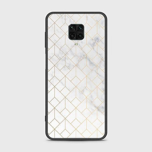 Xiaomi Redmi Note 9S Cover - White Marble Series 2 - HQ Ultra Shine Premium Infinity Glass Soft Silicon Borders Case