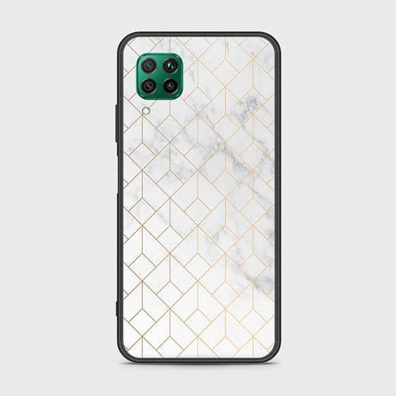 Huawei Nova 6 SE Cover - White Marble Series 2 - HQ Ultra Shine Premium Infinity Glass Soft Silicon Borders Case