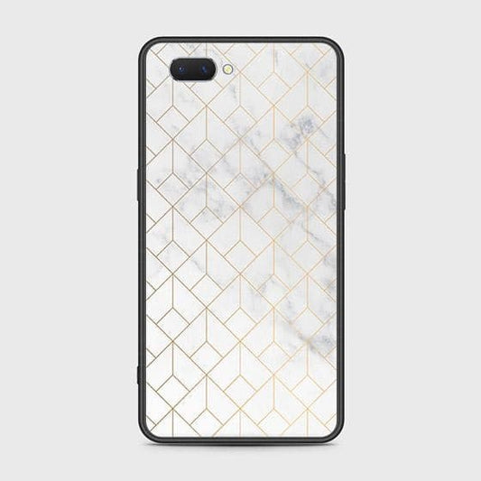 Realme C1 Cover - White Marble Series 2 - HQ Ultra Shine Premium Infinity Glass Soft Silicon Borders Case