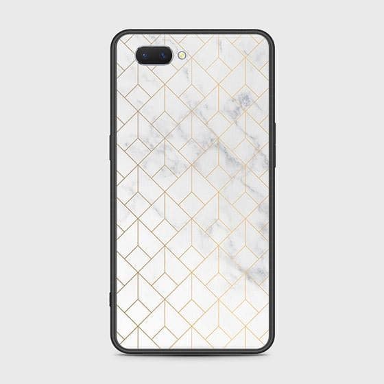 Oppo A12e Cover - White Marble Series 2 - HQ Ultra Shine Premium Infinity Glass Soft Silicon Borders Case