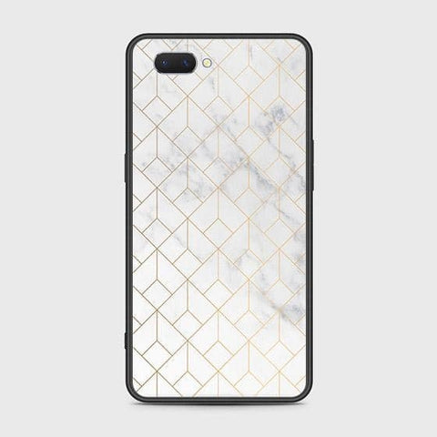 Oppo A5 Cover - White Marble Series 2 - HQ Ultra Shine Premium Infinity Glass Soft Silicon Borders Case