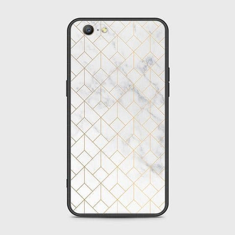 Oppo A39 Cover - White Marble Series 2 - HQ Ultra Shine Premium Infinity Glass Soft Silicon Borders Case