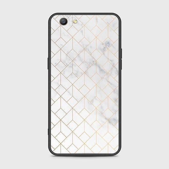 Oppo F1S Cover - White Marble Series 2 - HQ Ultra Shine Premium Infinity Glass Soft Silicon Borders Case